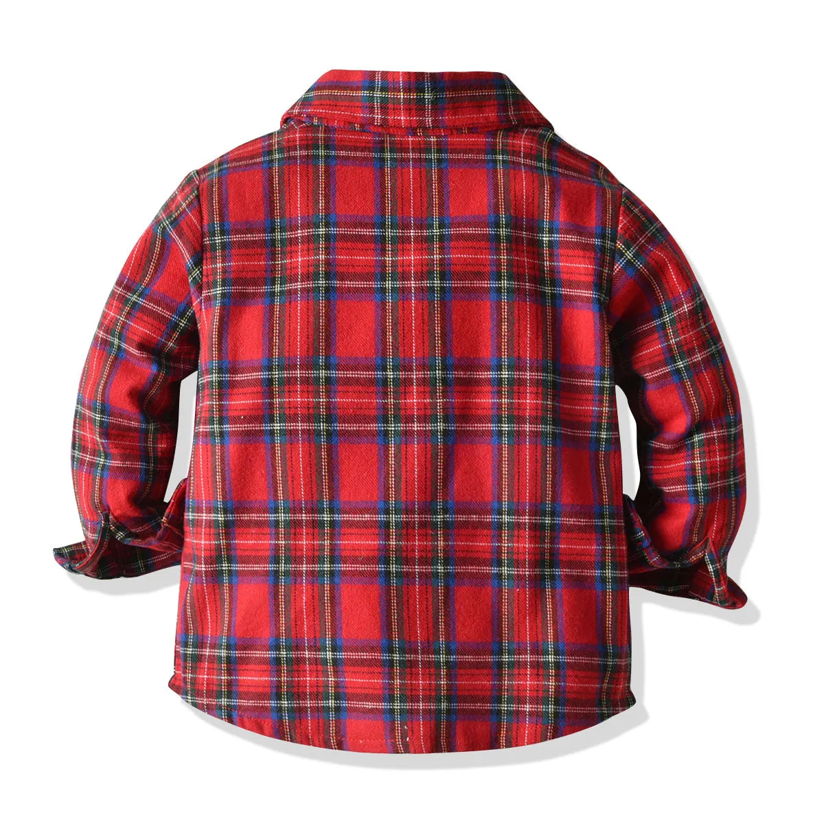 2 Pieces Set Baby Kid Boys Birthday Party Checked Bow Shirts And Ripped Jumpsuits Wholesale 220531233