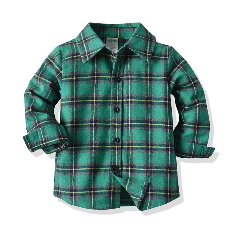 2 Pieces Set Baby Kid Boys Birthday Party Checked Bow Shirts And Solid Color Jumpsuits Wholesale 211109220