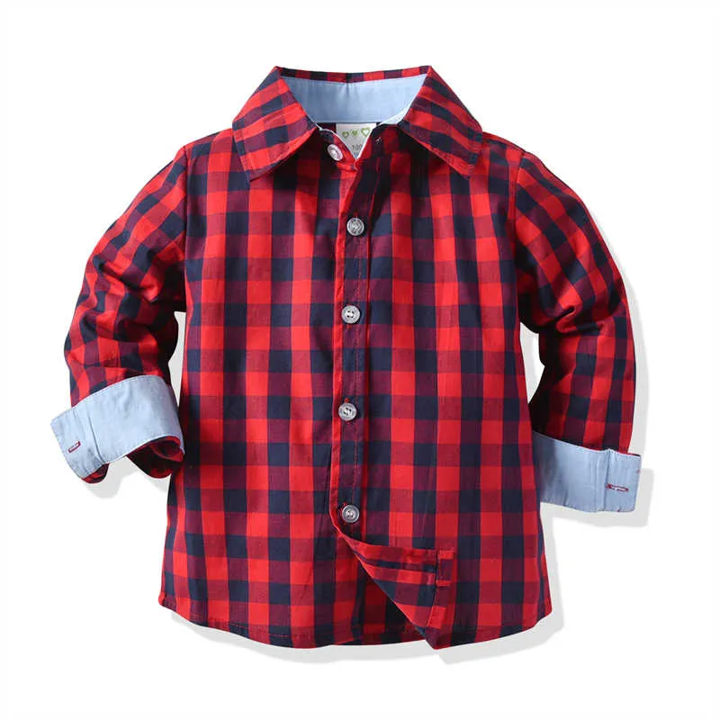 2 Pieces Set Baby Kid Boys Birthday Party Checked Bow Shirts And Solid Color Jumpsuits Wholesale 211109458