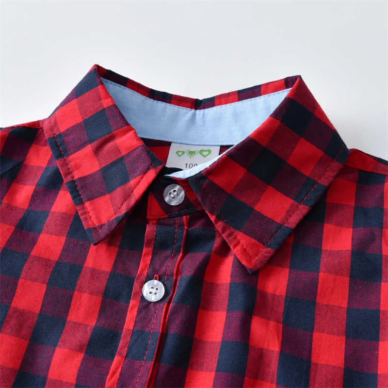 2 Pieces Set Baby Kid Boys Birthday Party Checked Bow Shirts And Solid Color Jumpsuits Wholesale 211109458