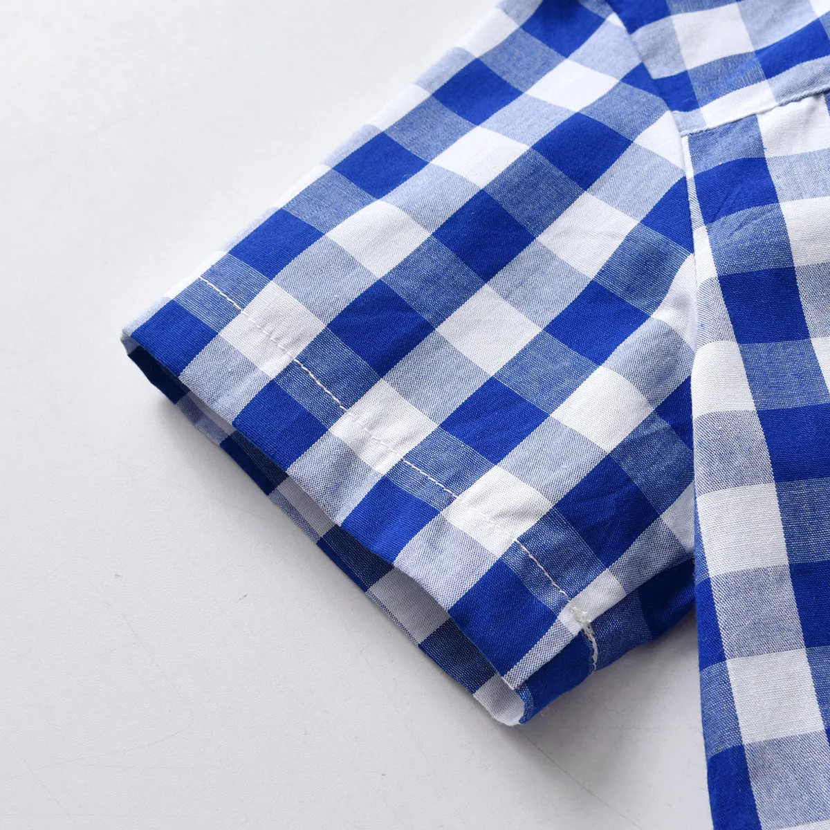 2 Pieces Set Baby Kid Boys Birthday Party Checked Bow Shirts And Solid Color Rompers Wholesale 22053198