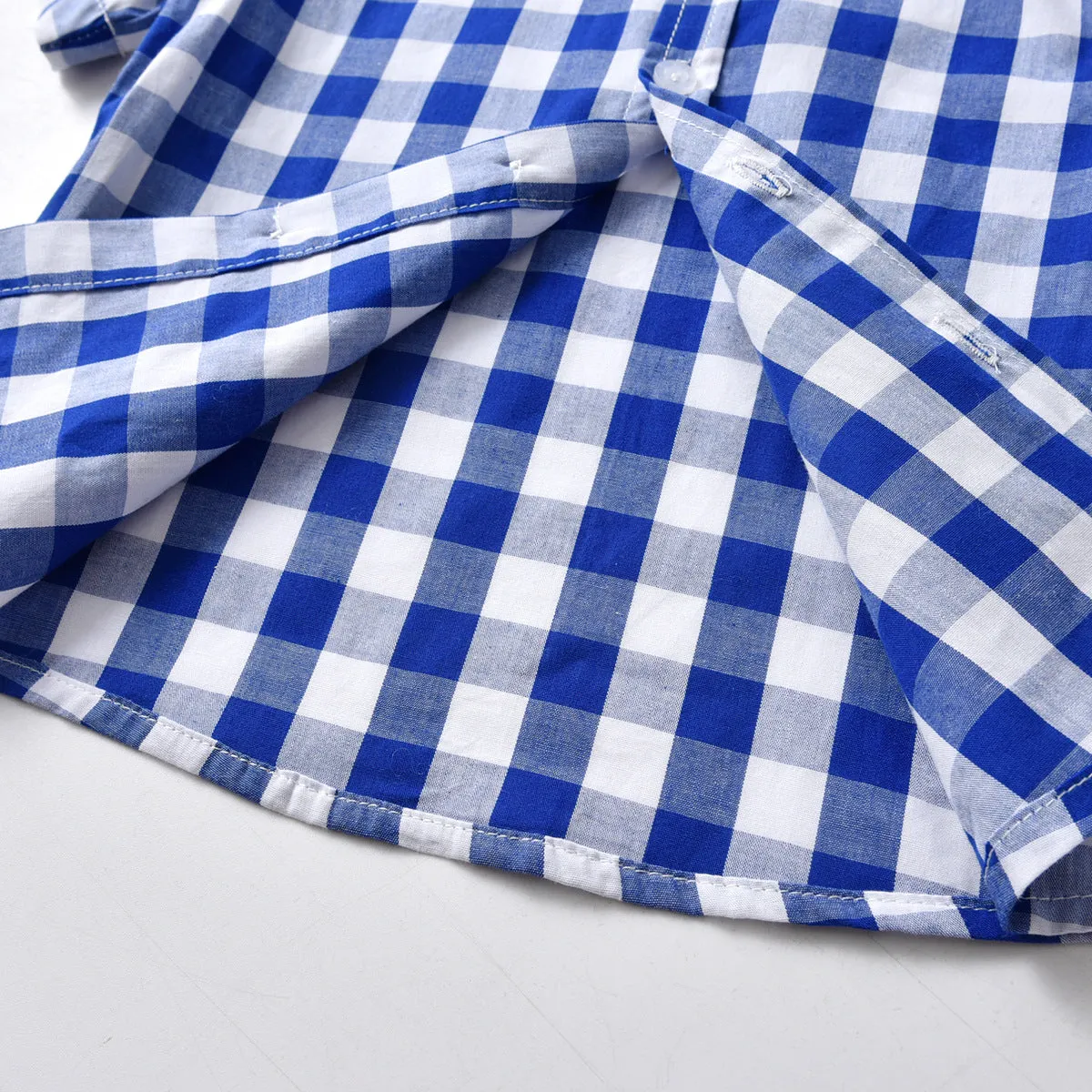 2 Pieces Set Baby Kid Boys Birthday Party Checked Bow Shirts And Solid Color Rompers Wholesale 22053198