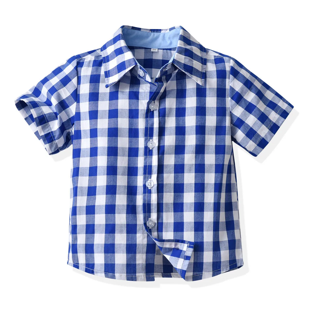 2 Pieces Set Baby Kid Boys Birthday Party Checked Bow Shirts And Solid Color Rompers Wholesale 22053198