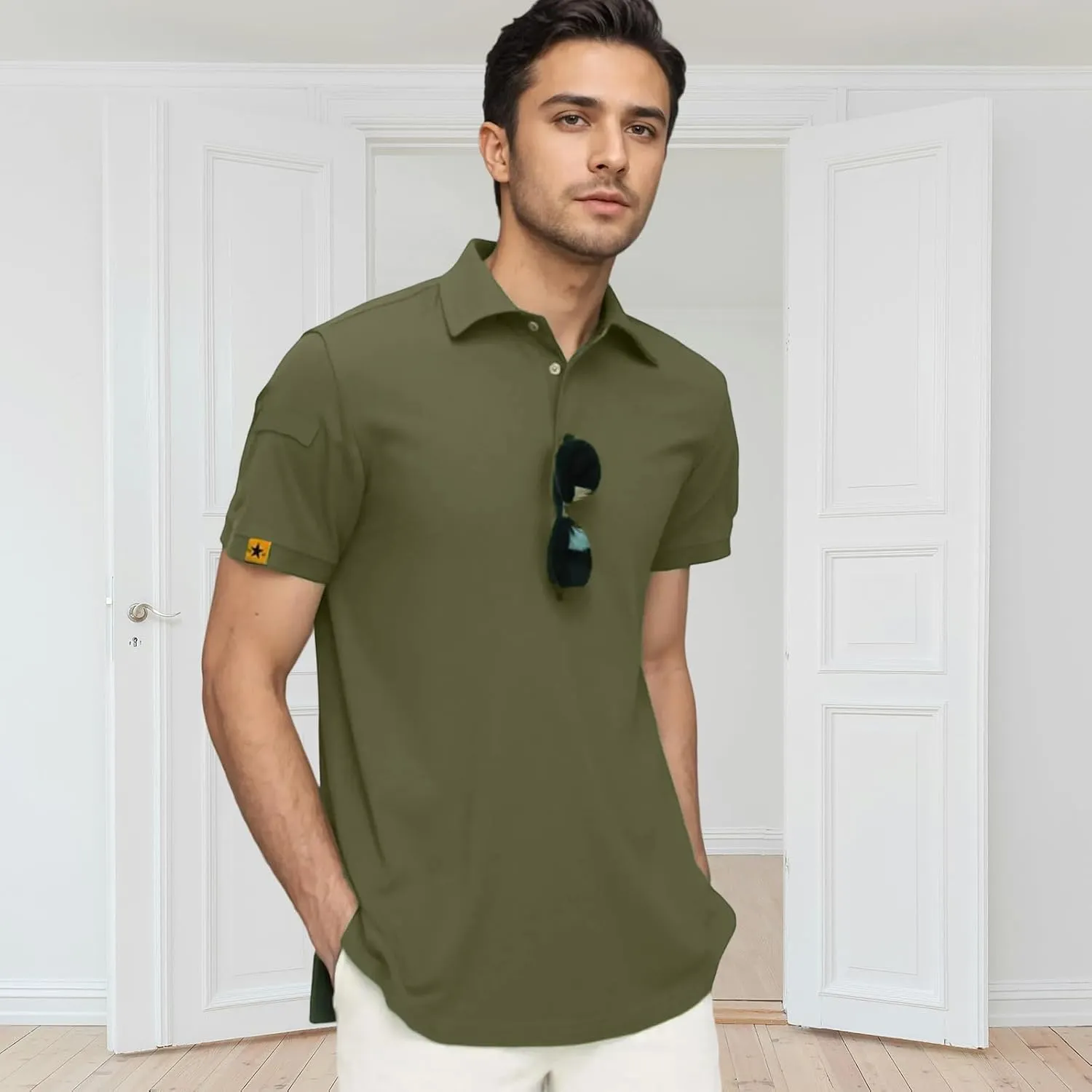 3 Pack Mens Polo Shirts Quick Dry Performance Short Sleeve Lightweight Golf Tactical Shirts Casual Collared T-Shirt