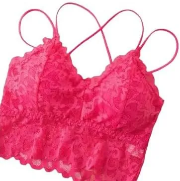 5-Piece Lace Lingerie Set - Romantic Sheer Camisole and Boyshorts in Christmas Red, Comfortable and Wire-Free