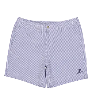 6-Inch Polo Prepster Seersucker Short Blue Seersucker W/Gthc P Emb