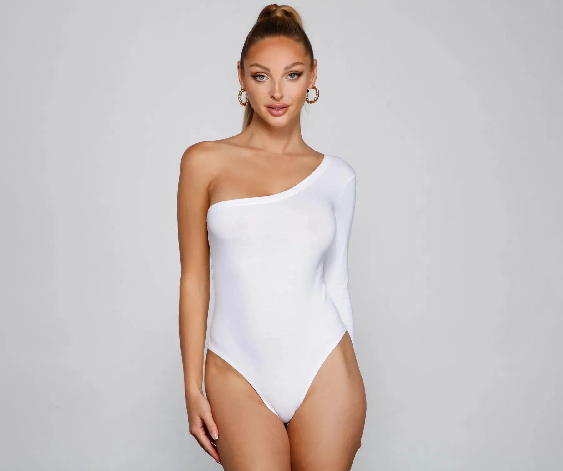 A Trendy Vibe One-Shoulder Bodysuit