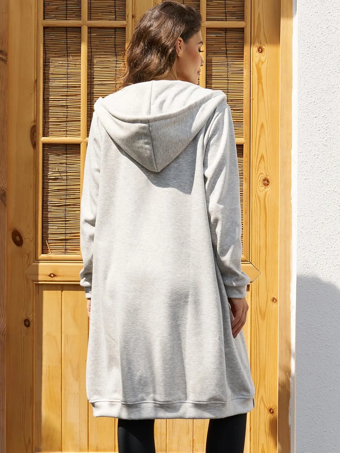 Ablanczoom Hoodies for Women Fashion Sweatshirts: Comfortable Full Zip Up Hoodie Womens Long Fleece Sweatshirt with Pockets