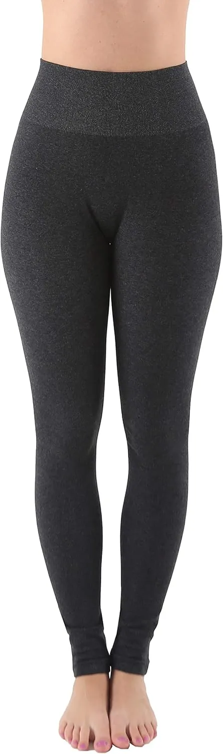 AEKO Women's Thick Yoga Soft Cotton Blend High Waist Workout Leggings with Tummy Control Compression