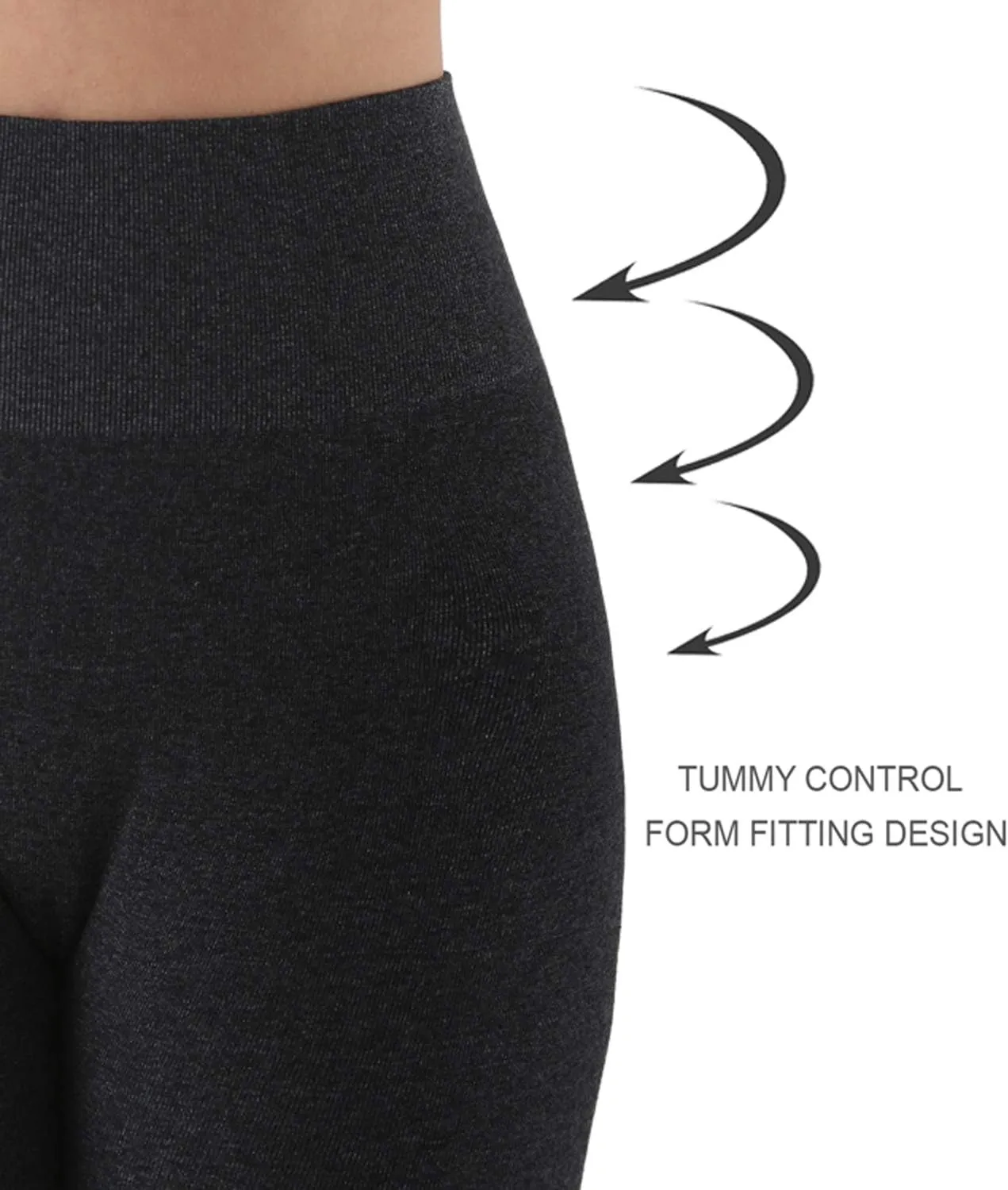 AEKO Women's Thick Yoga Soft Cotton Blend High Waist Workout Leggings with Tummy Control Compression