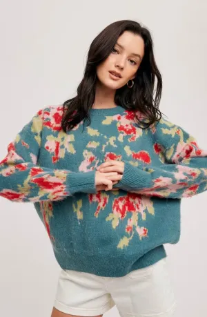 After My Heart Floral Sweater