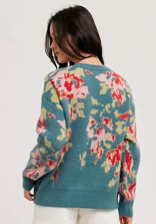 After My Heart Floral Sweater