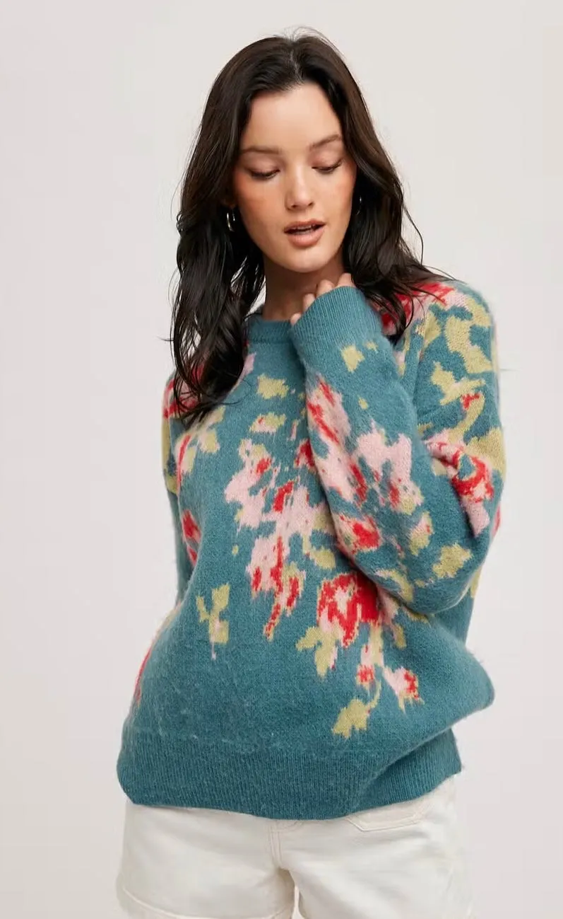 After My Heart Floral Sweater