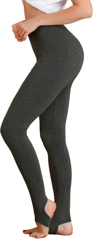 Allegra K Women's Leggings Elastic Waistband Gym Yoga Soft Cotton Christmas Stirrup Pants Tights