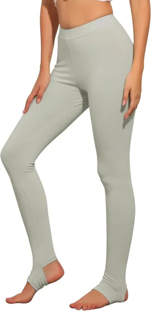 Allegra K Women's Leggings Elastic Waistband Gym Yoga Soft Cotton Christmas Stirrup Pants Tights