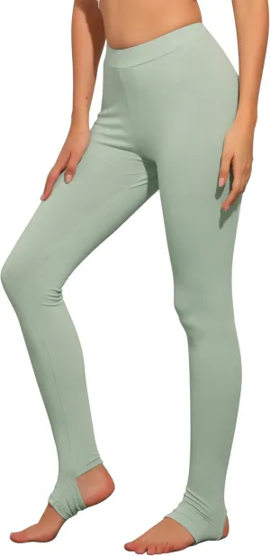 Allegra K Women's Leggings Elastic Waistband Gym Yoga Soft Cotton Christmas Stirrup Pants Tights