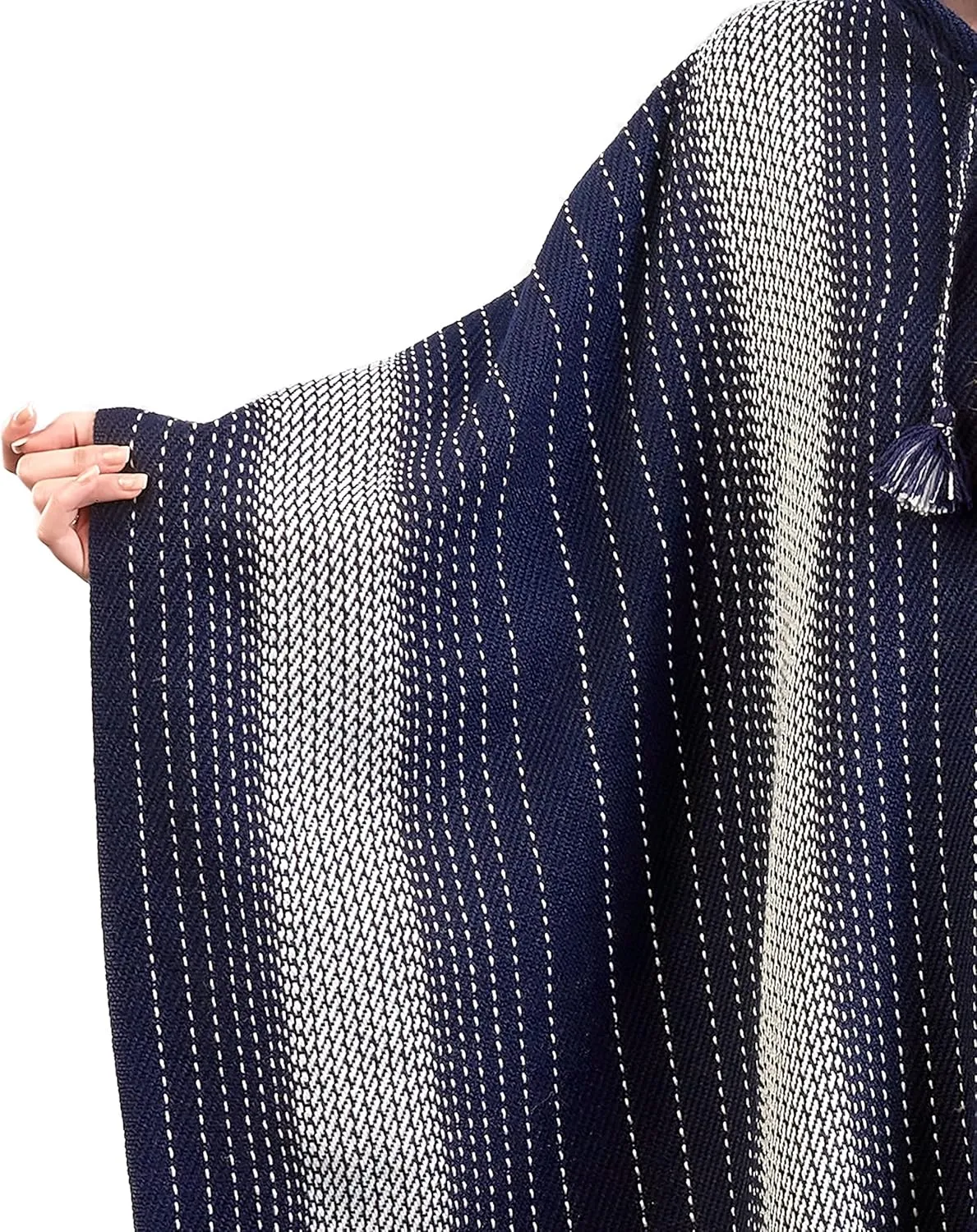 Alpaca Hooded Poncho for Women- Hippie Cloak Cape with Hood - WomensTraditional Serape Knitted with Alpaca Wool