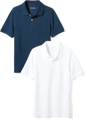 Amazon Essentials Boys and Toddlers' Short-Sleeve Pique Polo Shirts, Multipacks