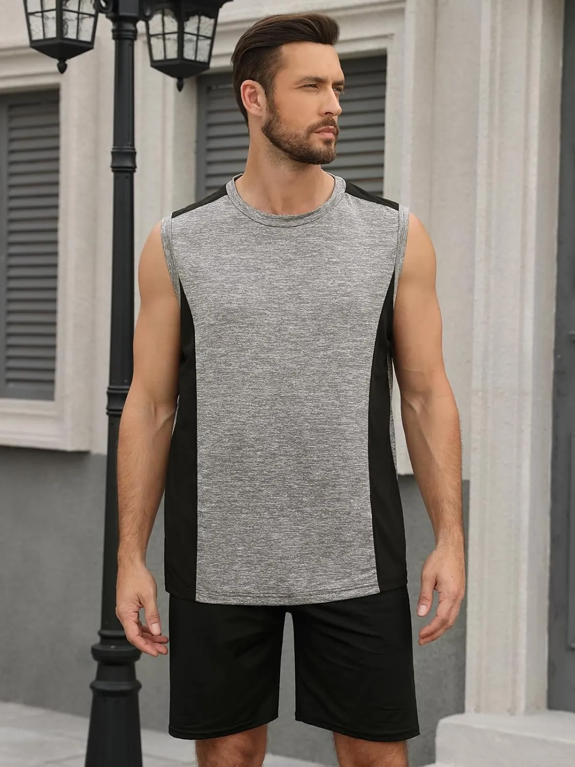 AMVELOP 4 Pack Men's Workout Tank Tops Sleeveless Quick Dry Gym Muscle Shirts