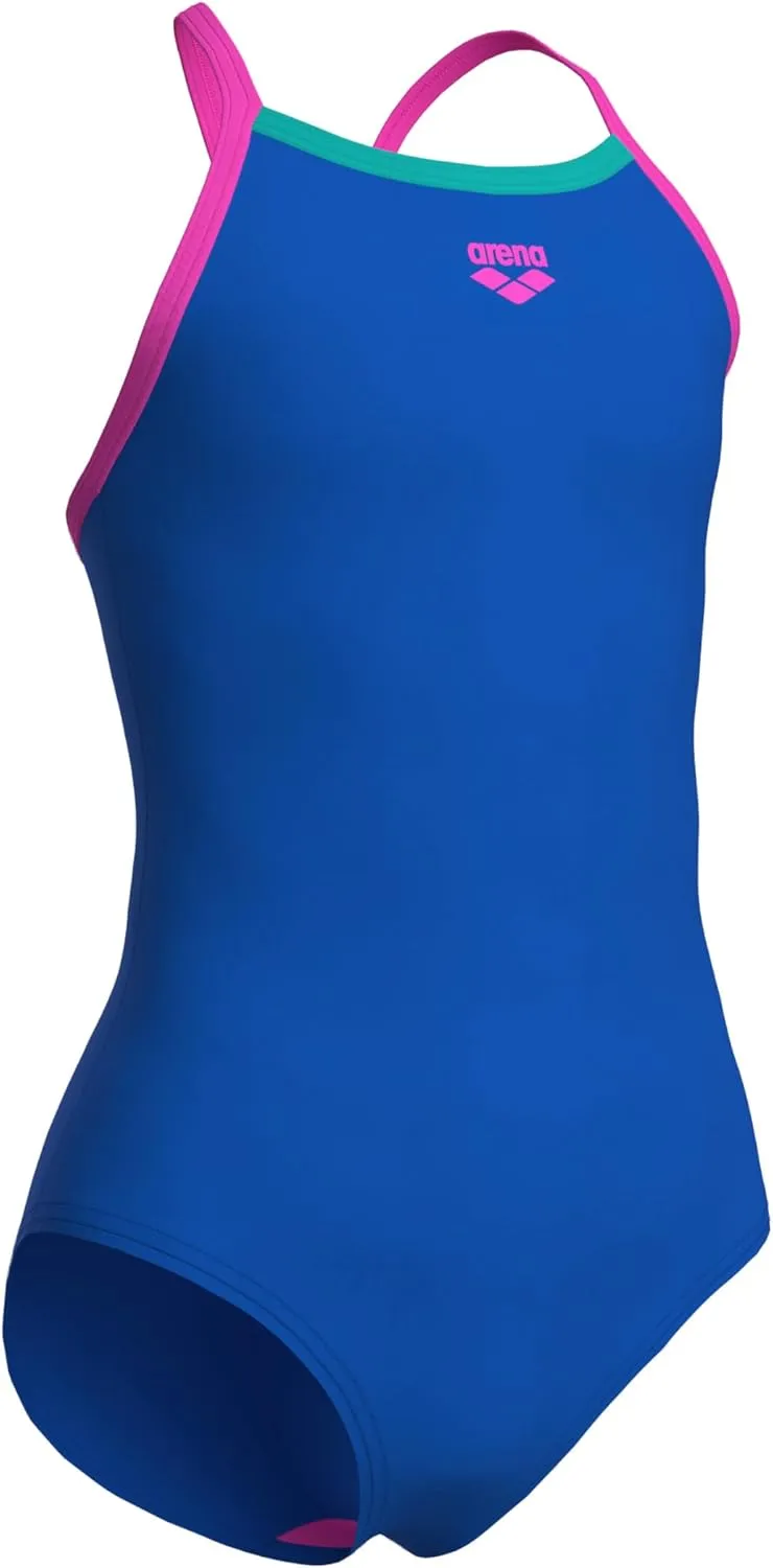 ARENA Feel Girls' Youth Light Drop Back Solid Swimsuit Waterfeel Fabric Comfortable One Piece Suit Pool or Beach