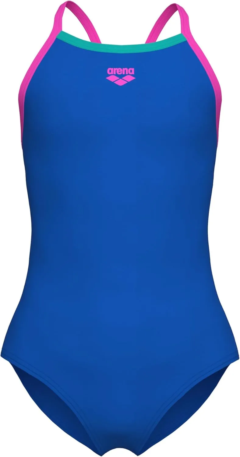 ARENA Feel Girls' Youth Light Drop Back Solid Swimsuit Waterfeel Fabric Comfortable One Piece Suit Pool or Beach