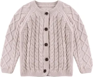 Baby Girls Sweater Toddler Knit Cardigan Kids Long Sleeve Cardigan Infant Crewneck Coat Fall Winter