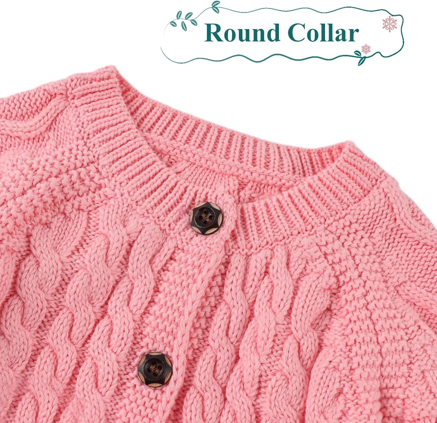 Baby Girls Sweater Toddler Knit Cardigan Kids Long Sleeve Cardigan Infant Crewneck Coat Fall Winter