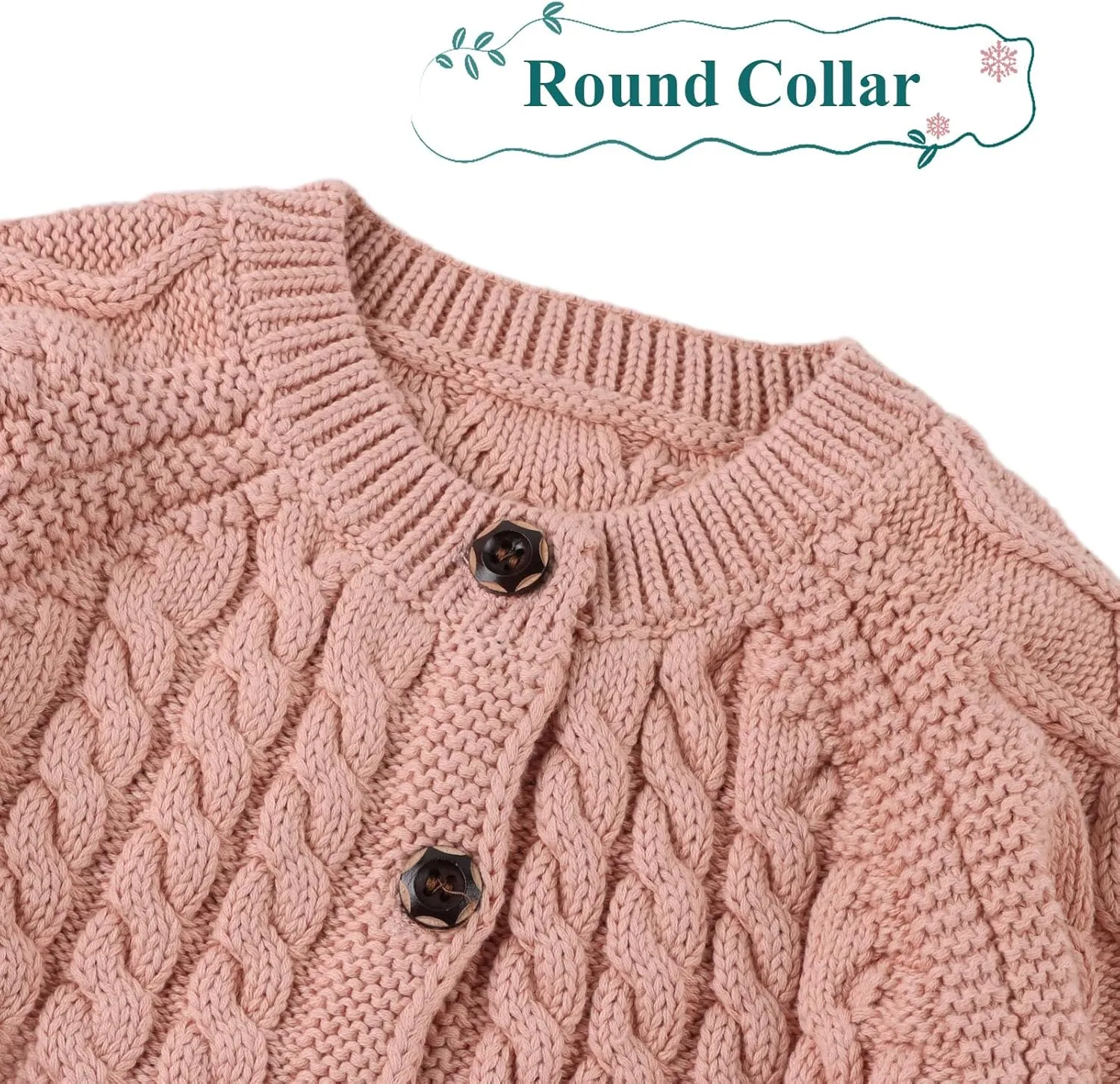Baby Girls Sweater Toddler Knit Cardigan Kids Long Sleeve Cardigan Infant Crewneck Coat Fall Winter