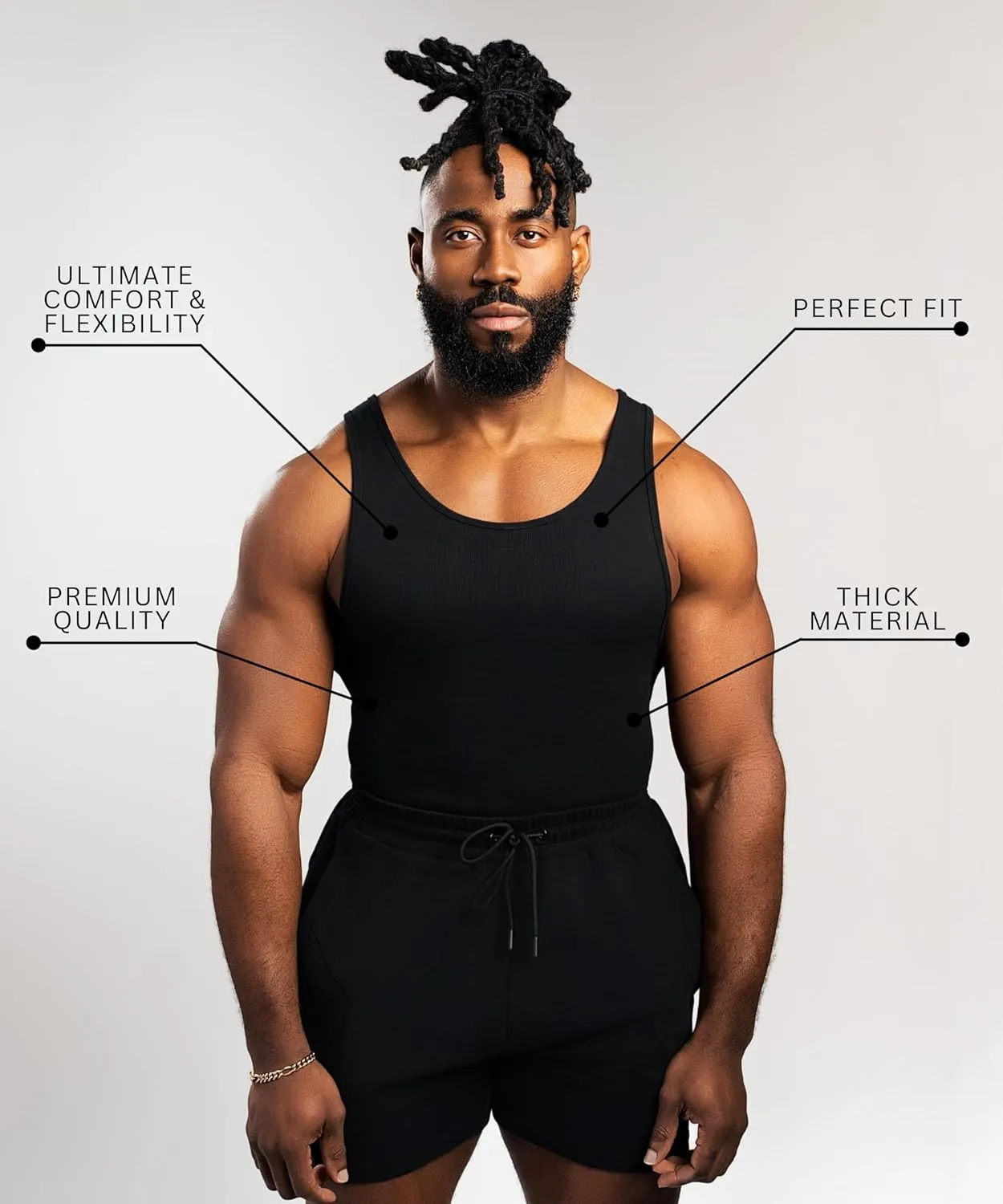Beaters, Men's Tank Tops, Cotton Spandex Blend Tanks for Men, Comfortable, Durable Ribbed Fabric, Please Size UP