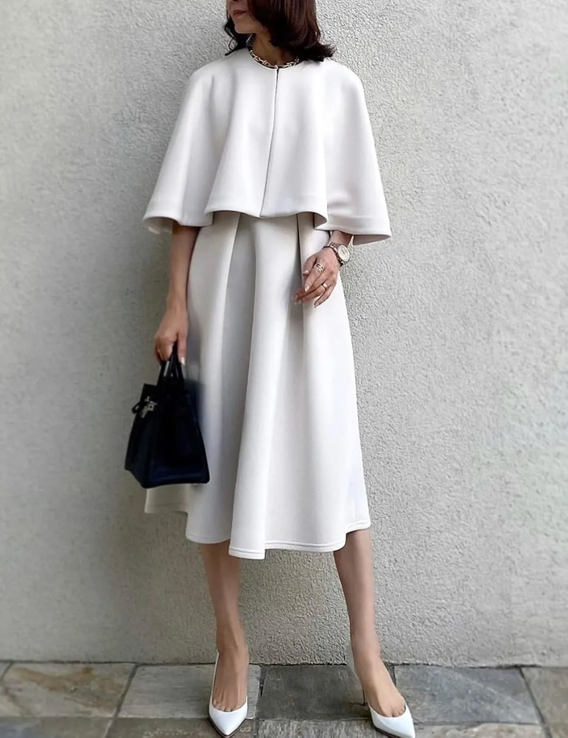 BEAUTELICATE Women Wool Blend Cape Cover Up Jacket Coat Spring Autumn Wedding Bridal Shawl