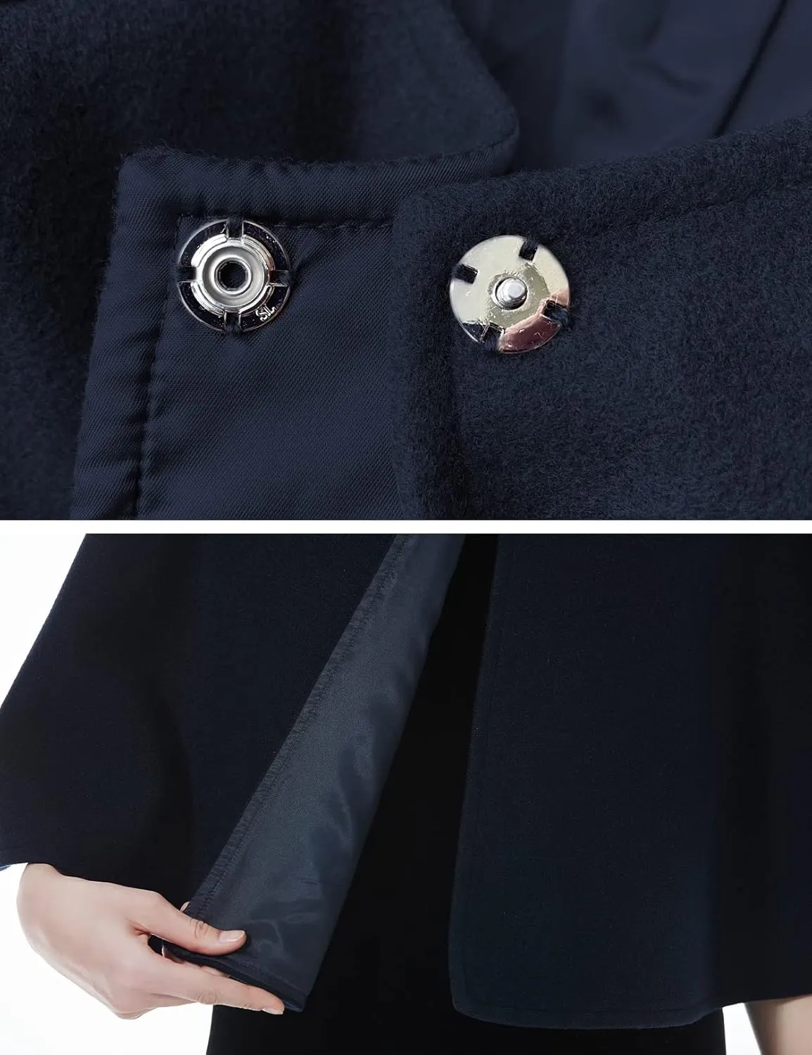 BEAUTELICATE Women Wool Blend Cape Cover Up Jacket Coat Spring Autumn Wedding Bridal Shawl