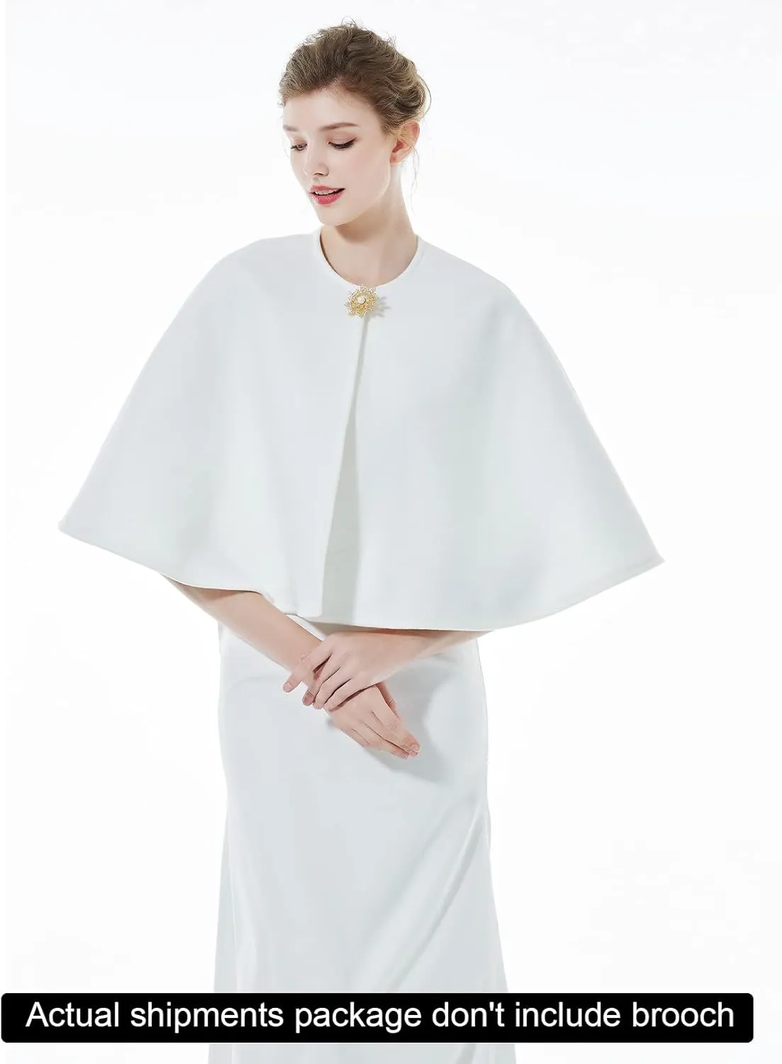 BEAUTELICATE Women Wool Blend Cape Cover Up Jacket Coat Spring Autumn Wedding Bridal Shawl