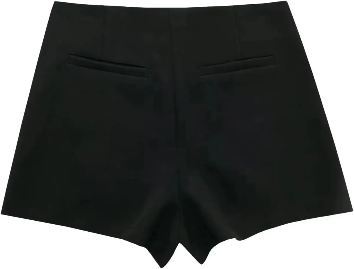 Beige Mini Skirt Pants High Waist Shorts Skort for Women Summer Asymmetric