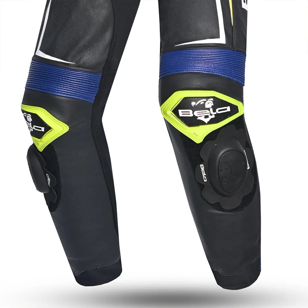 Bela Beast - 1 PC Racing leather suit - blue yellow black