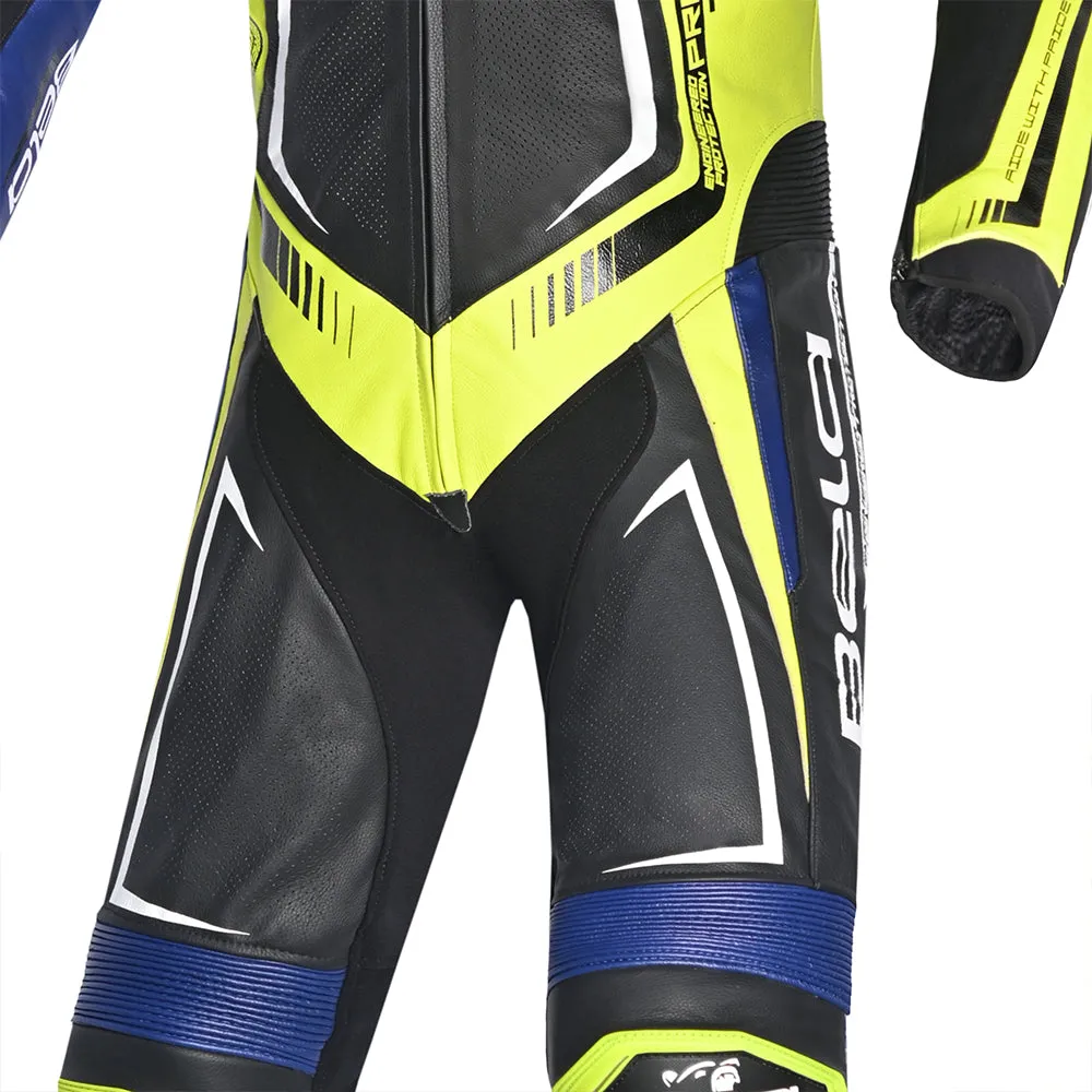 Bela Beast - 1 PC Racing leather suit - blue yellow black