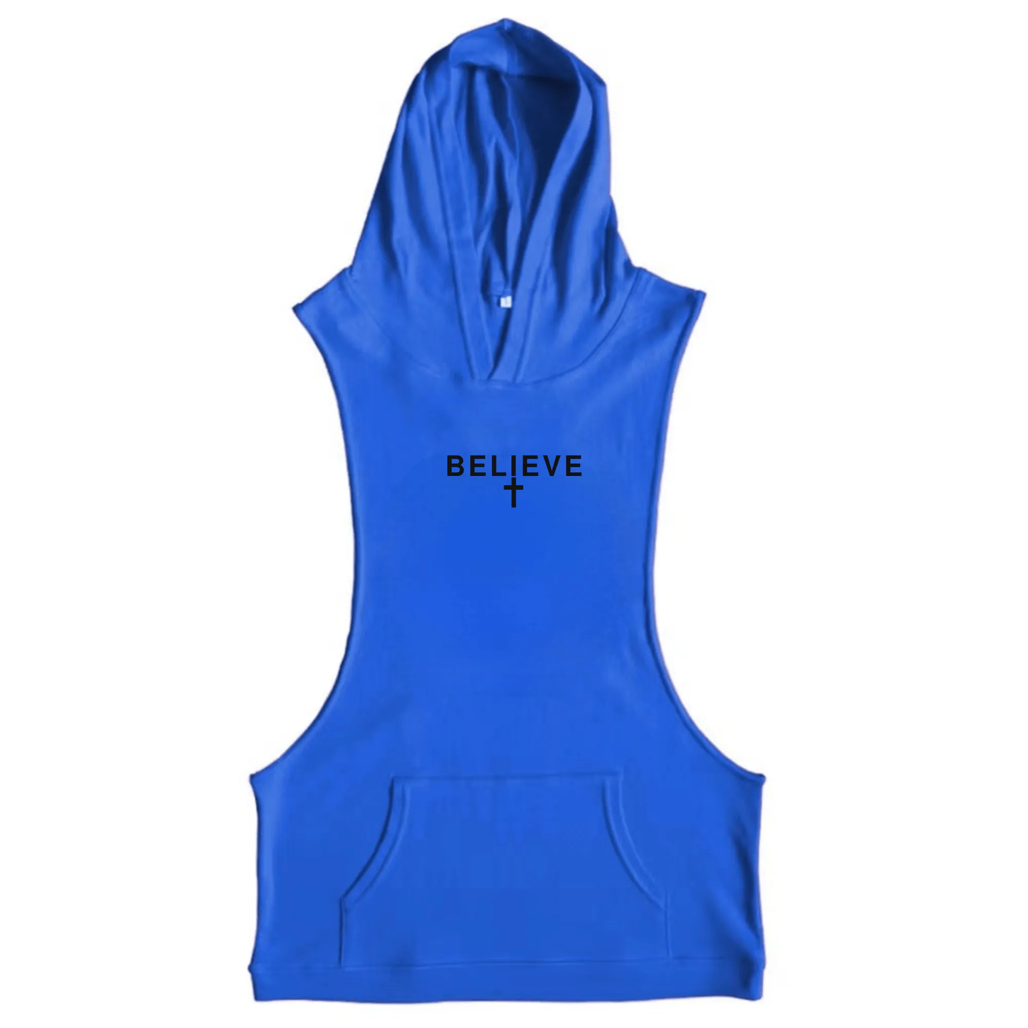 Believe Cross Sleeveless Hoodie Tank Tops