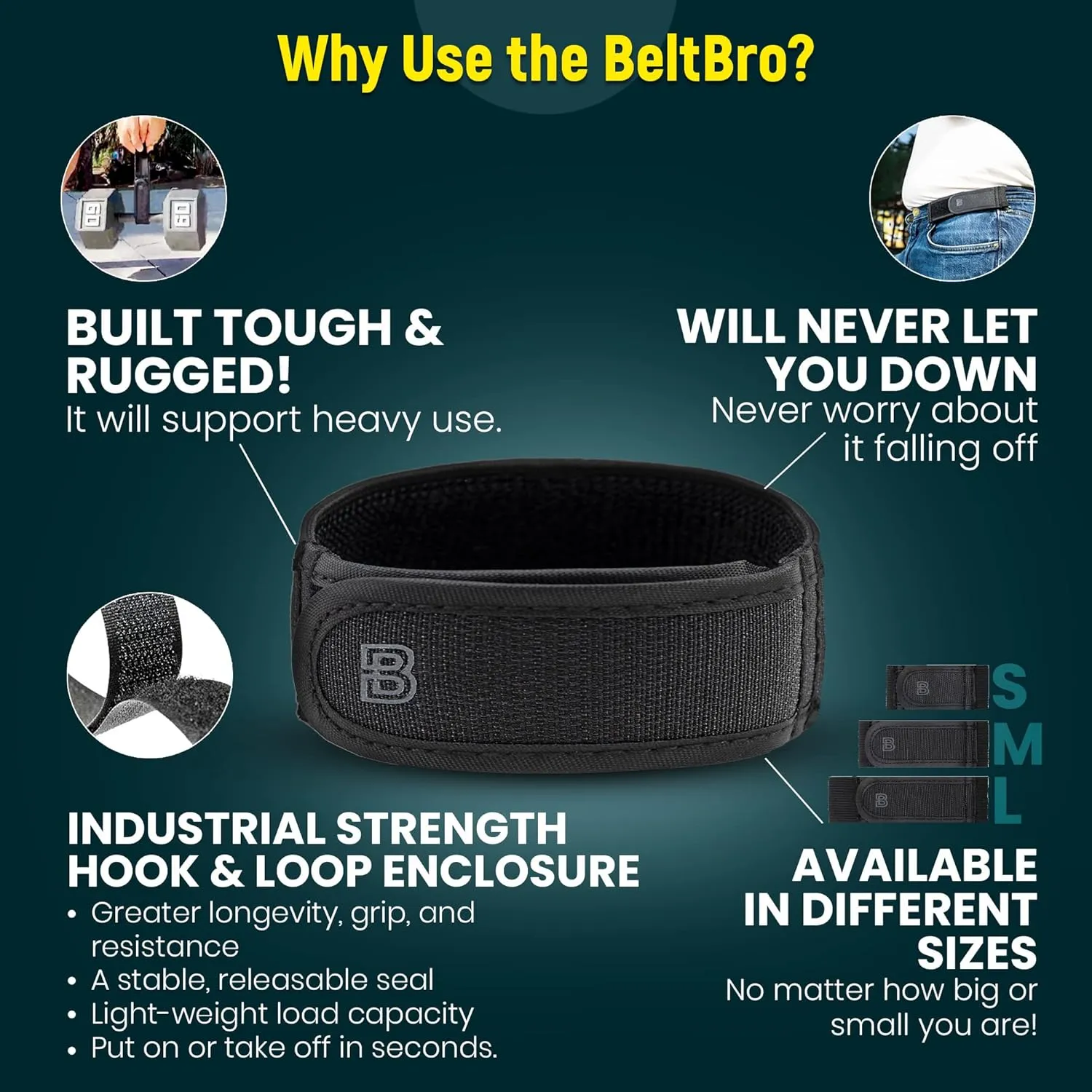 BeltBro Titan No Buckle Elastic Belt For Men  Fits 1.5 Inch Belt Loops, Comfortable and Easy To Use