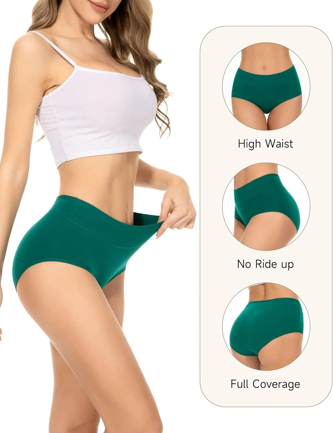 Benirap Womens Underwear Soft Cotton Hipster Panties Breathable Briefs 5 or 6 Pack