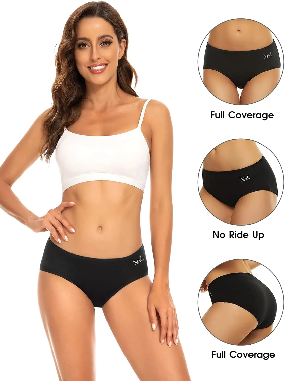 Benirap Womens Underwear Soft Cotton Hipster Panties Breathable Briefs 5 or 6 Pack