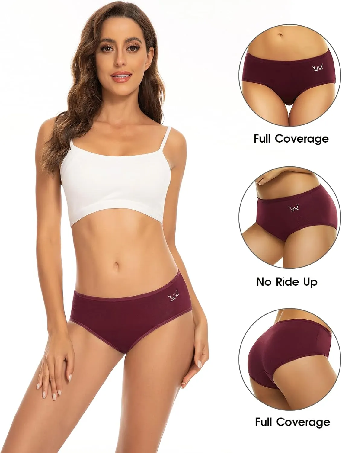 Benirap Womens Underwear Soft Cotton Hipster Panties Breathable Briefs 5 or 6 Pack