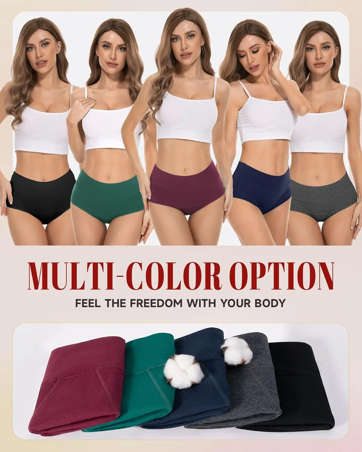 Benirap Womens Underwear Soft Cotton Hipster Panties Breathable Briefs 5 or 6 Pack