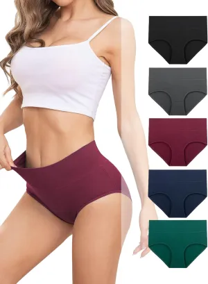 Benirap Womens Underwear Soft Cotton Hipster Panties Breathable Briefs 5 or 6 Pack