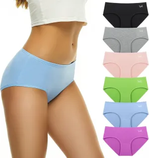 Benirap Womens Underwear Soft Cotton Hipster Panties Breathable Briefs 5 or 6 Pack