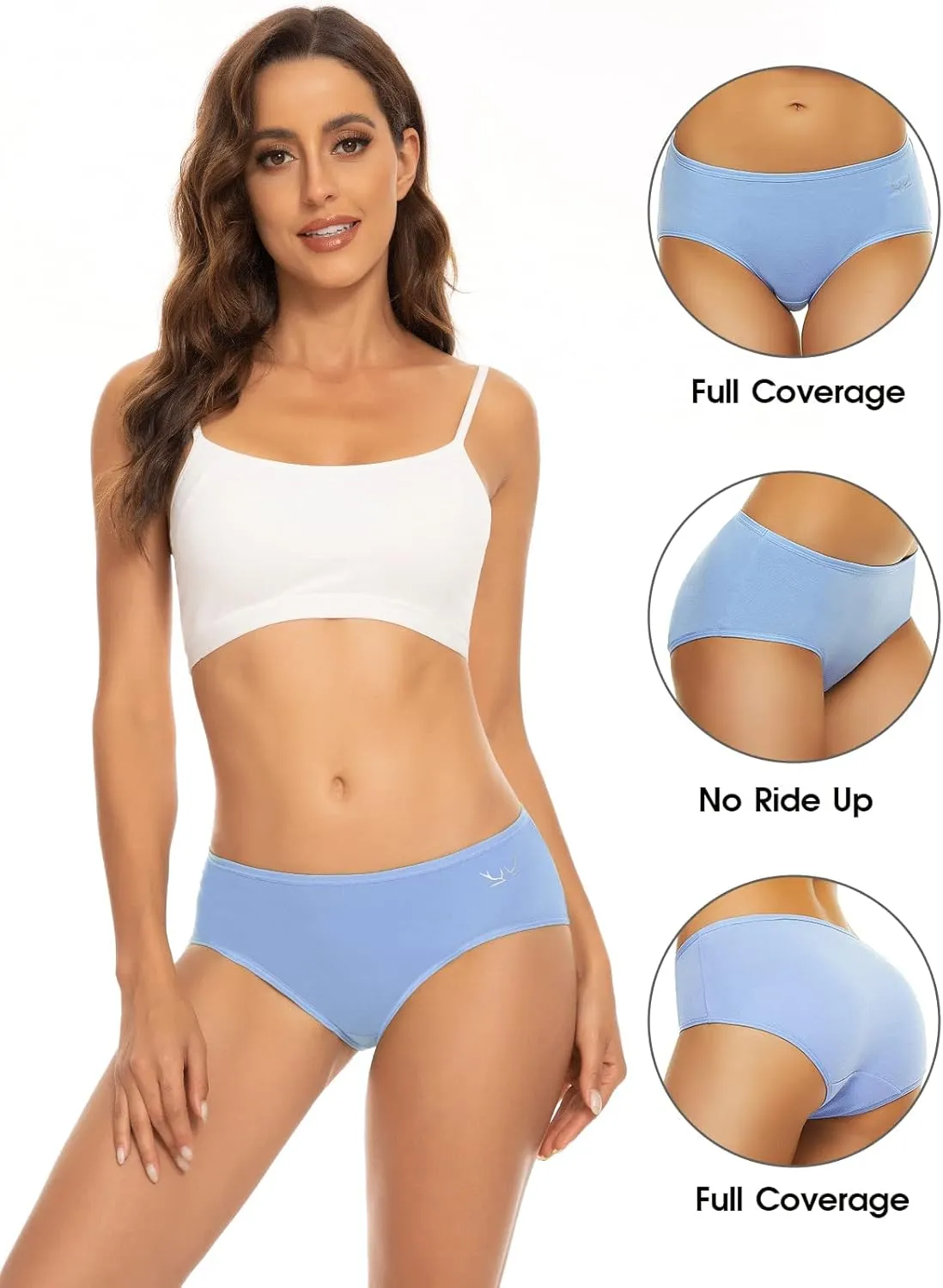 Benirap Womens Underwear Soft Cotton Hipster Panties Breathable Briefs 5 or 6 Pack