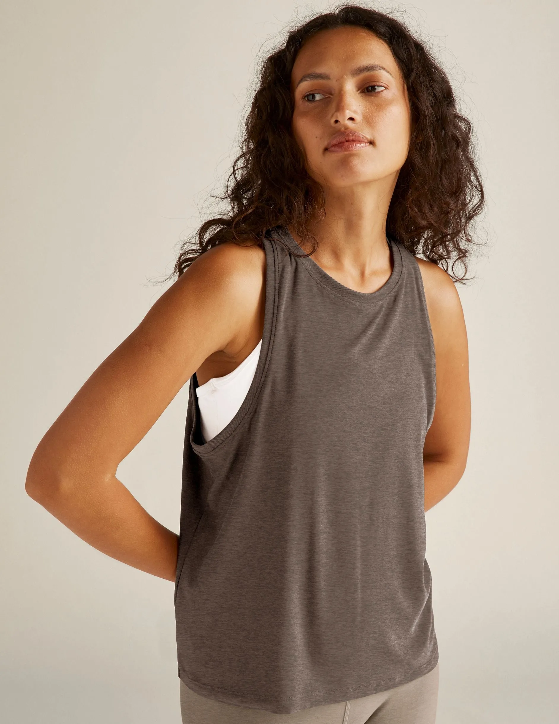 Beyond Yoga Featherweight Rebalance Tank - Soft Umber Heather