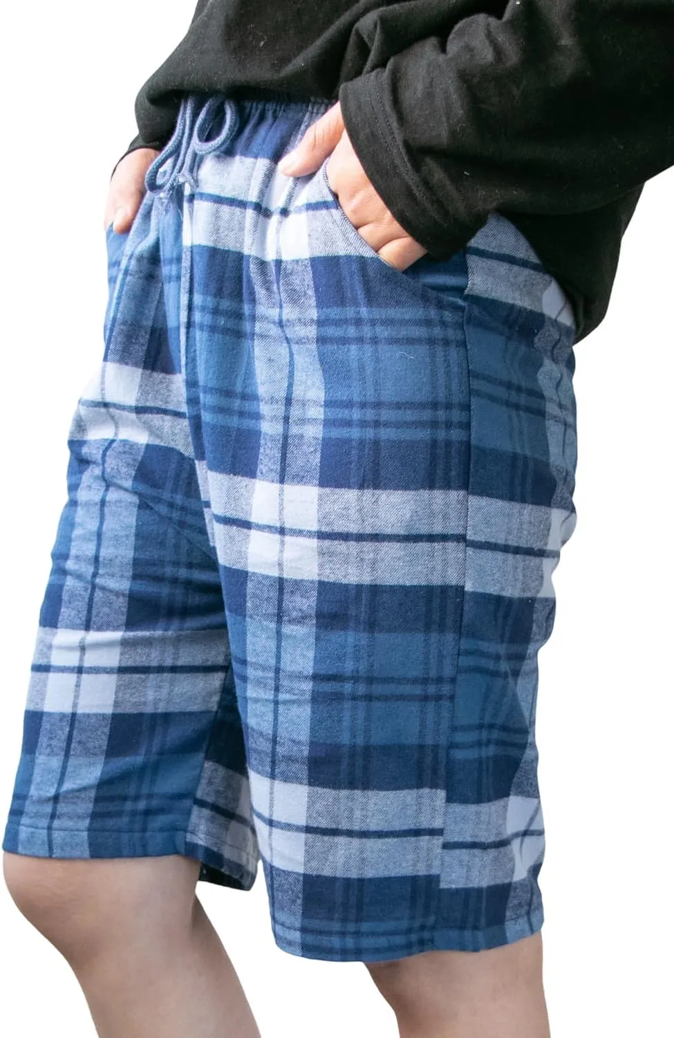 Big Boys Shorts, Plaid Loose Cotton Sleep Lounge Pants 10-16 Years