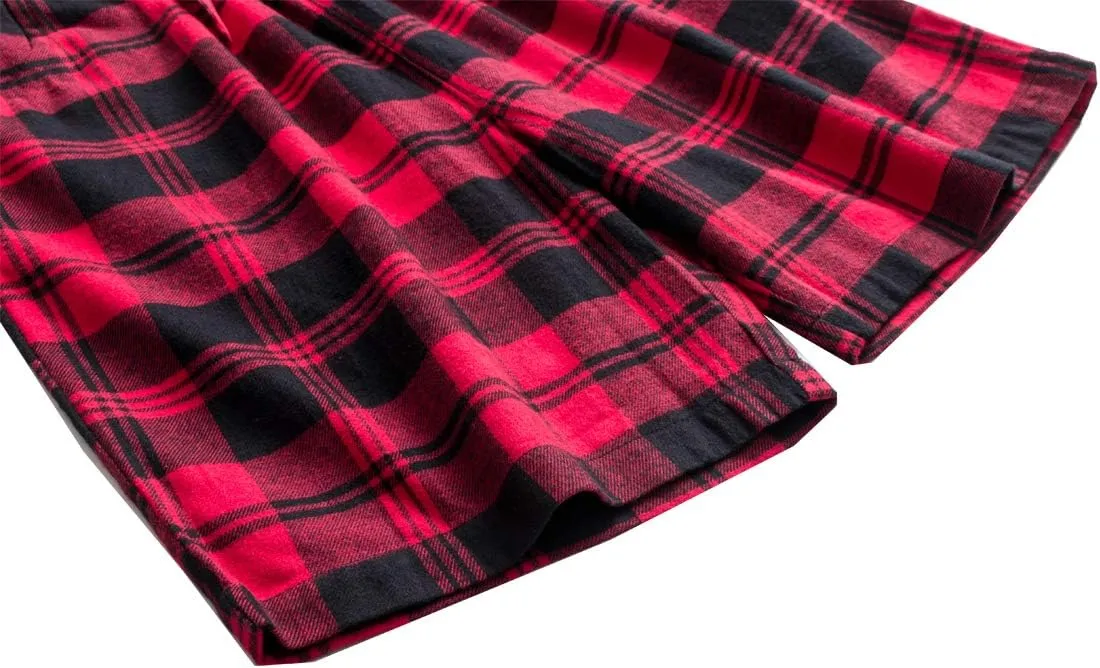 Big Boys Shorts, Plaid Loose Cotton Sleep Lounge Pants 10-16 Years