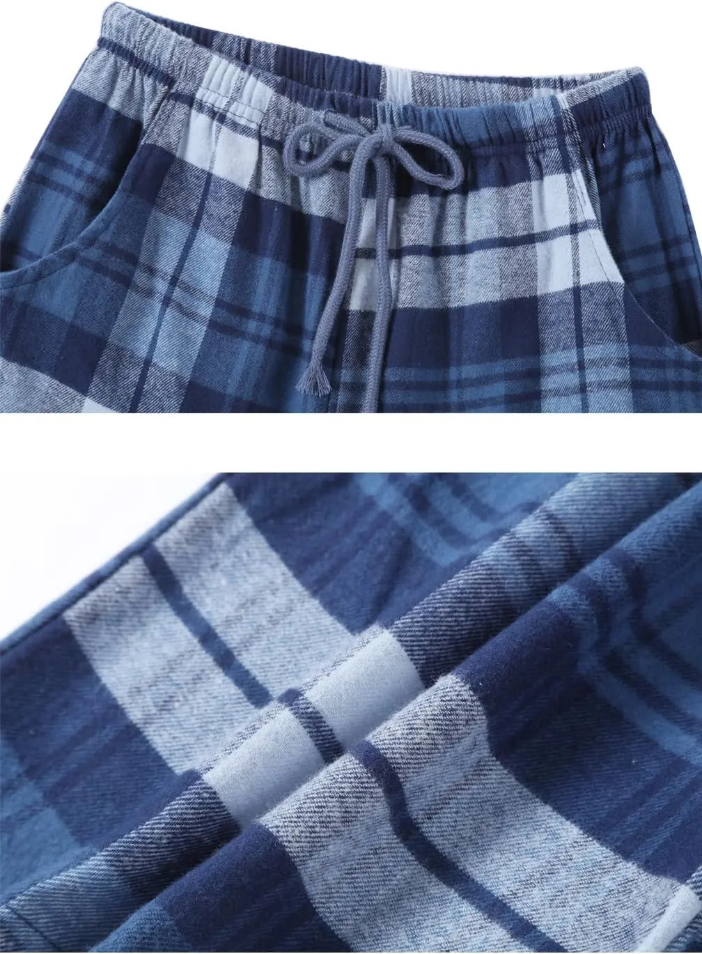 Big Boys Shorts, Plaid Loose Cotton Sleep Lounge Pants 10-16 Years
