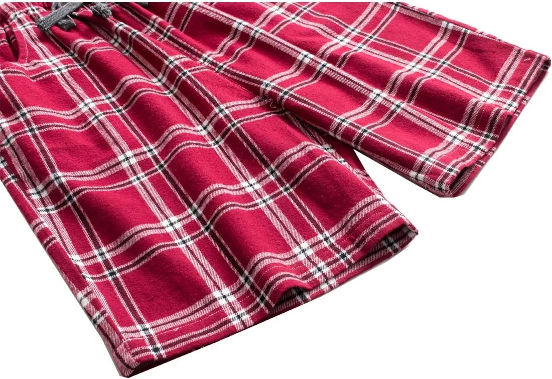 Big Boys Shorts, Plaid Loose Cotton Sleep Lounge Pants 10-16 Years
