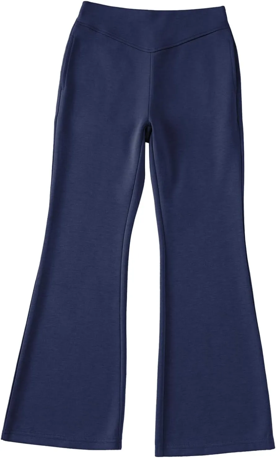 blibean Girls Dressy Bell Bottom School Uniform Pants Size 6-15 Years